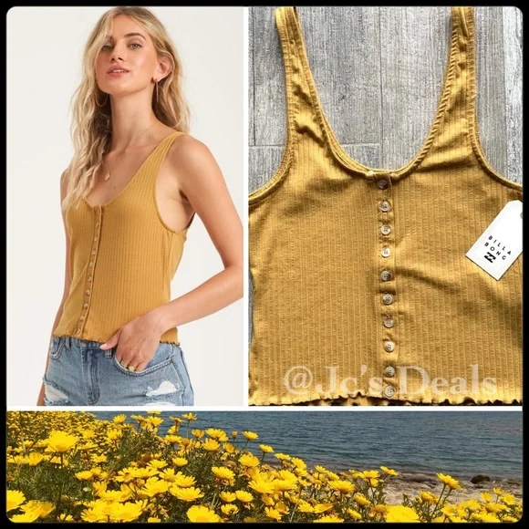 🌻🍃 BILLABONG FIND A WAY TANK TOP 🍃🌻 - Picture 1 of 8